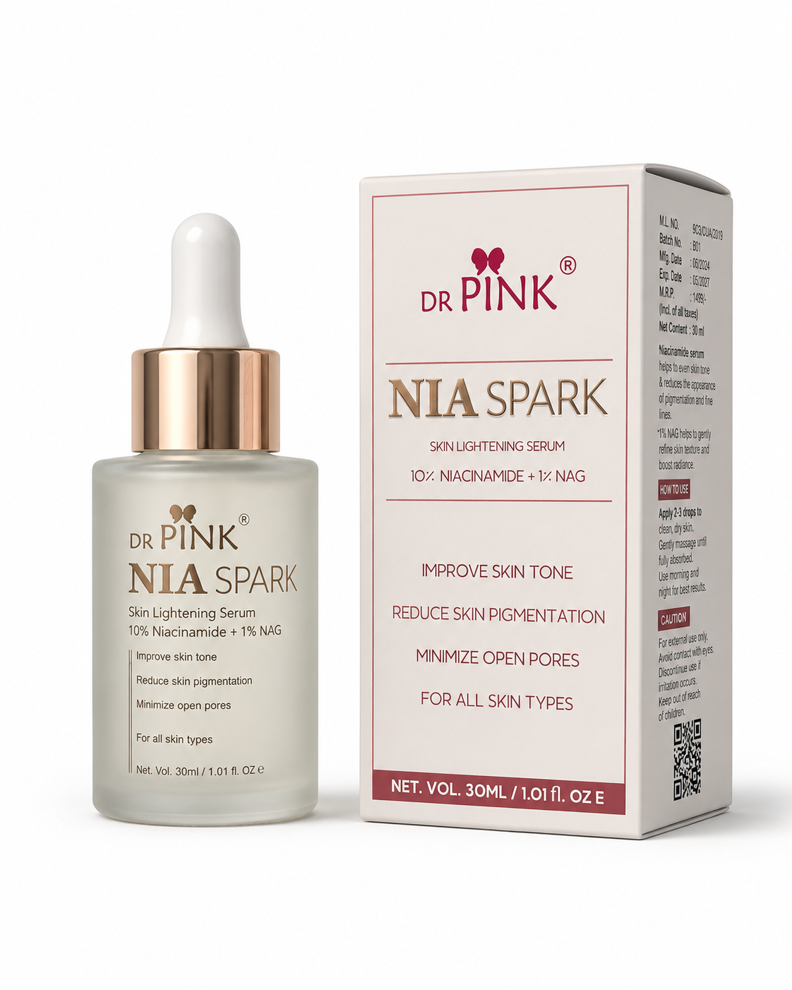 Dr Pink Nia Spark Skin Lightening Serum - Niacinamide